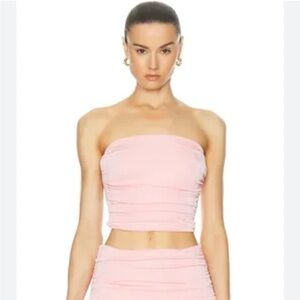 Reformation Pink Ribbed Tube Top